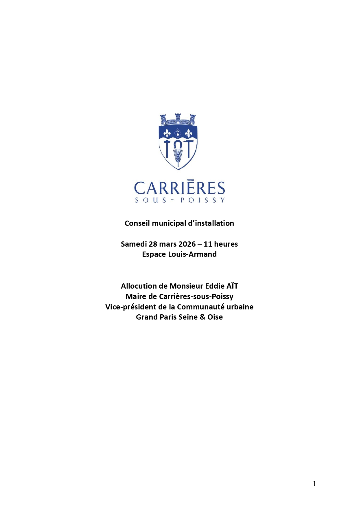 20260326 Discours Conseil municipal dinstallation page 0001