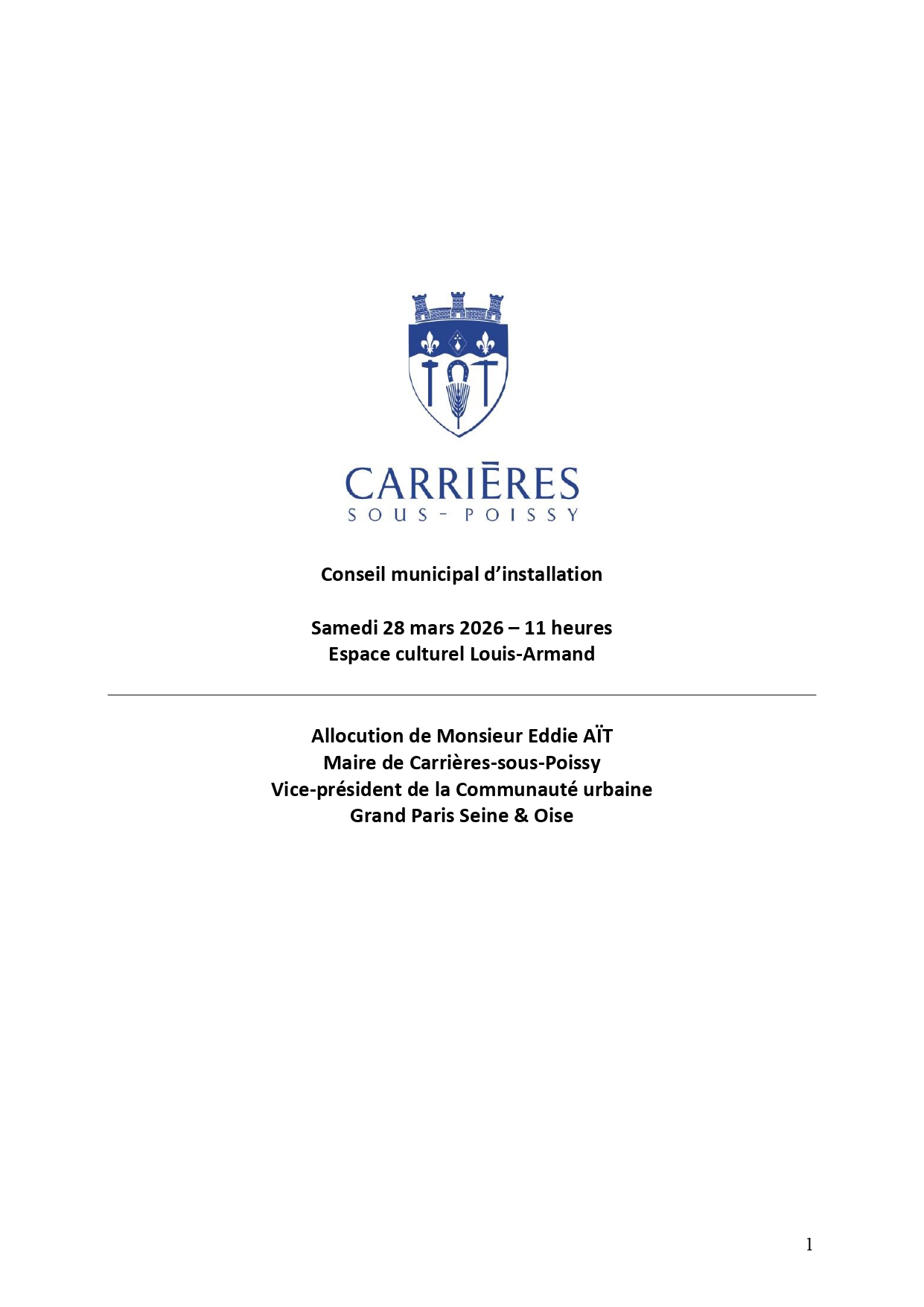 20260326 Discours Conseil municipal dinstallation page 0001